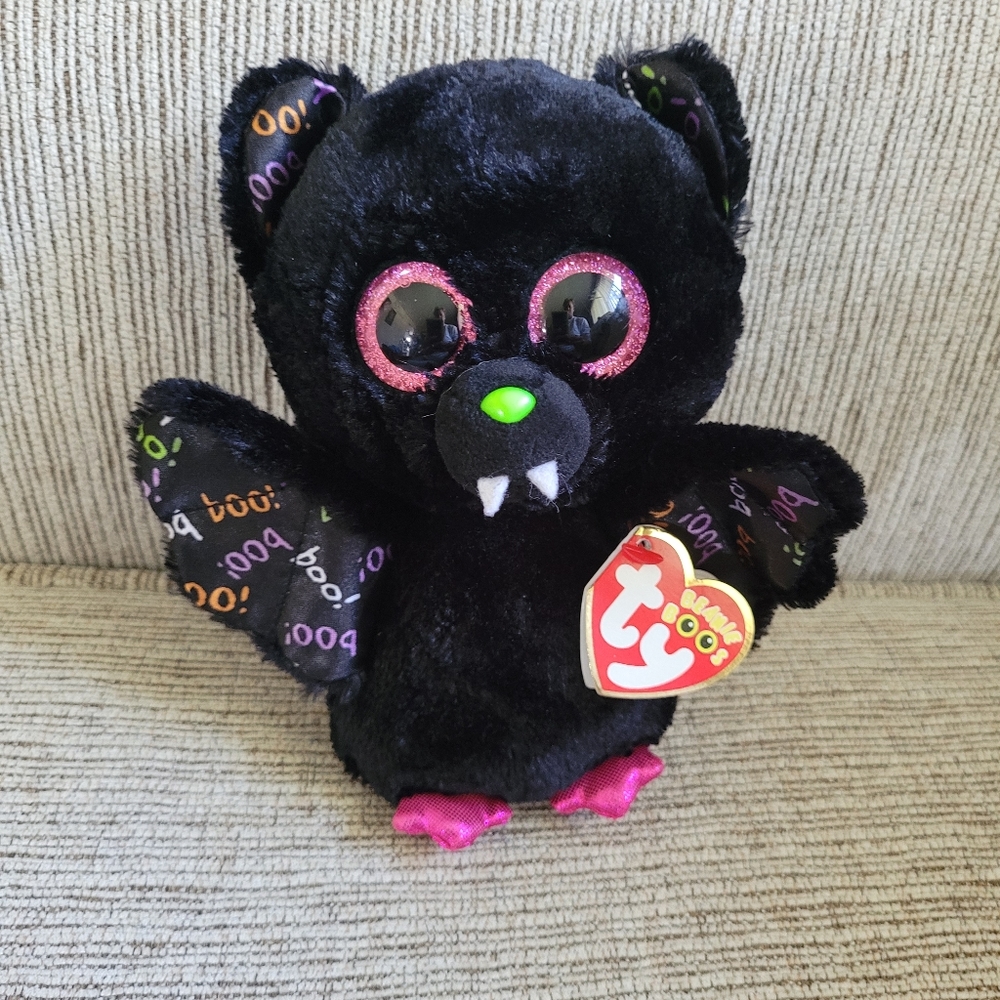 TY Beanie Boos - Dart the Black Bat (Glitter Eyes) Boo 6”
